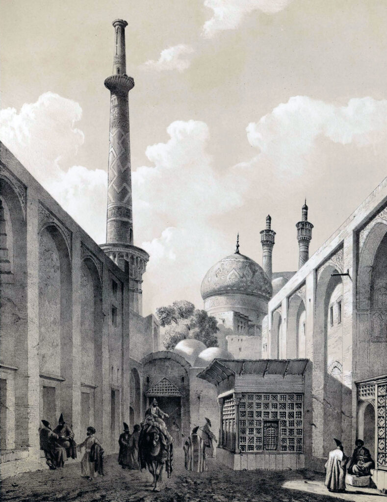 Ali minaret Isfahan. E. Flandin